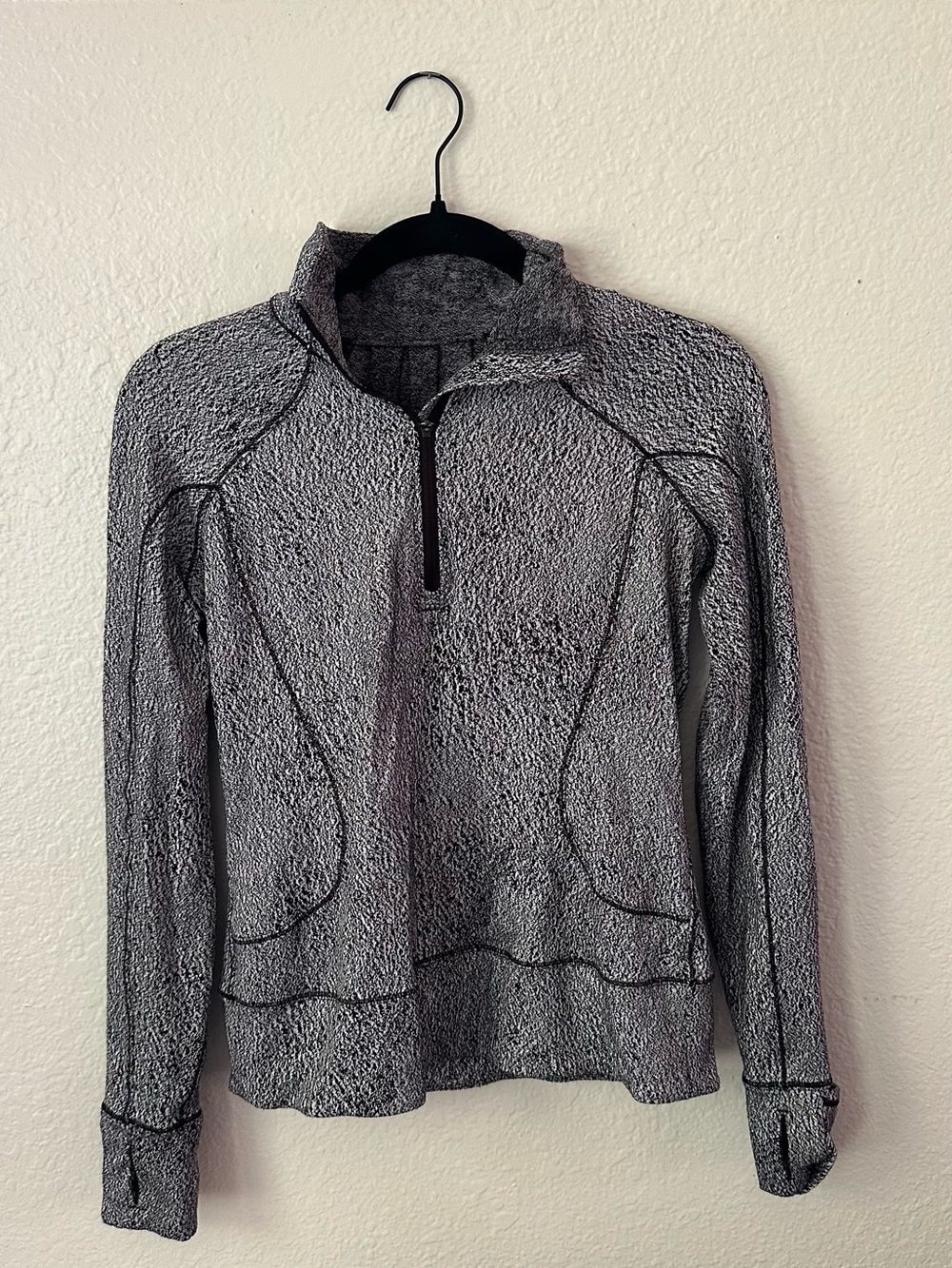lululemon athletica Gray Black Marled Half-Zip Pullover